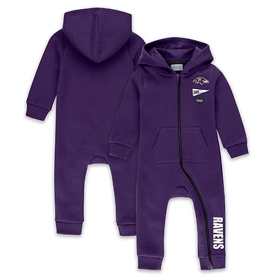 Infant & Newborn WEAR by Erin Andrews Purple Baltimore Ravens Hooded Fleece Full-Zip Coverall