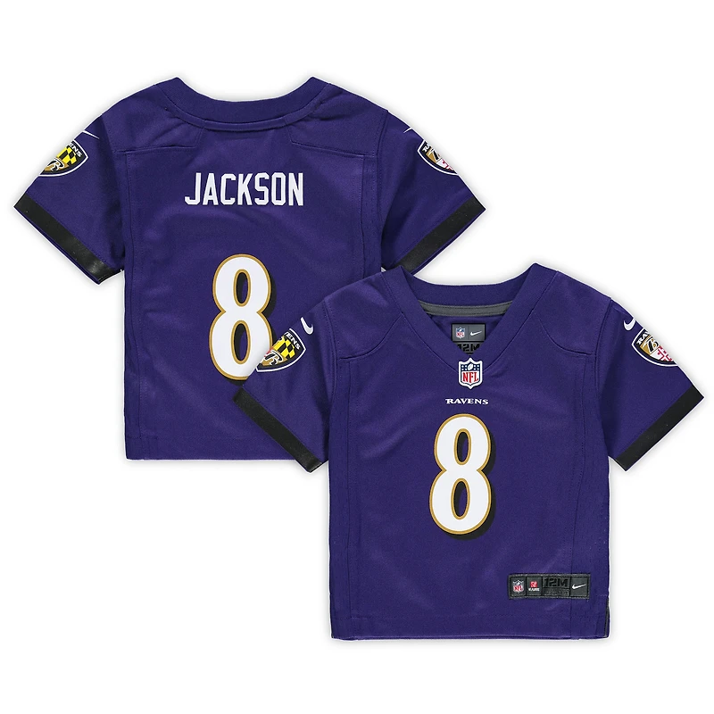Maillot de jeu Nike violet Lamar Jackson pour enfant des Ravens Baltimore
