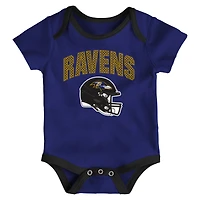 Ensemble de body trois pièces pour bébé Outerstuff Baltimore Ravens All Day Play