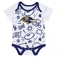 Infant Outerstuff  Baltimore Ravens All Day Play Three-Piece Bodysuit Set
