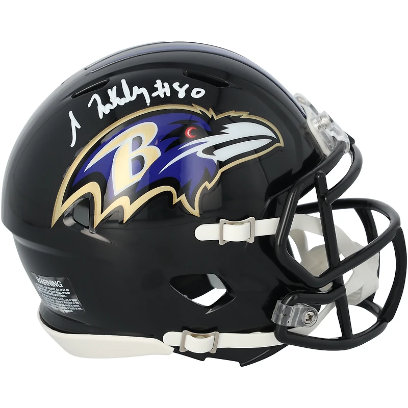 Isaiah Likely Baltimore Ravens Autographed Riddell Speed Mini Helmet