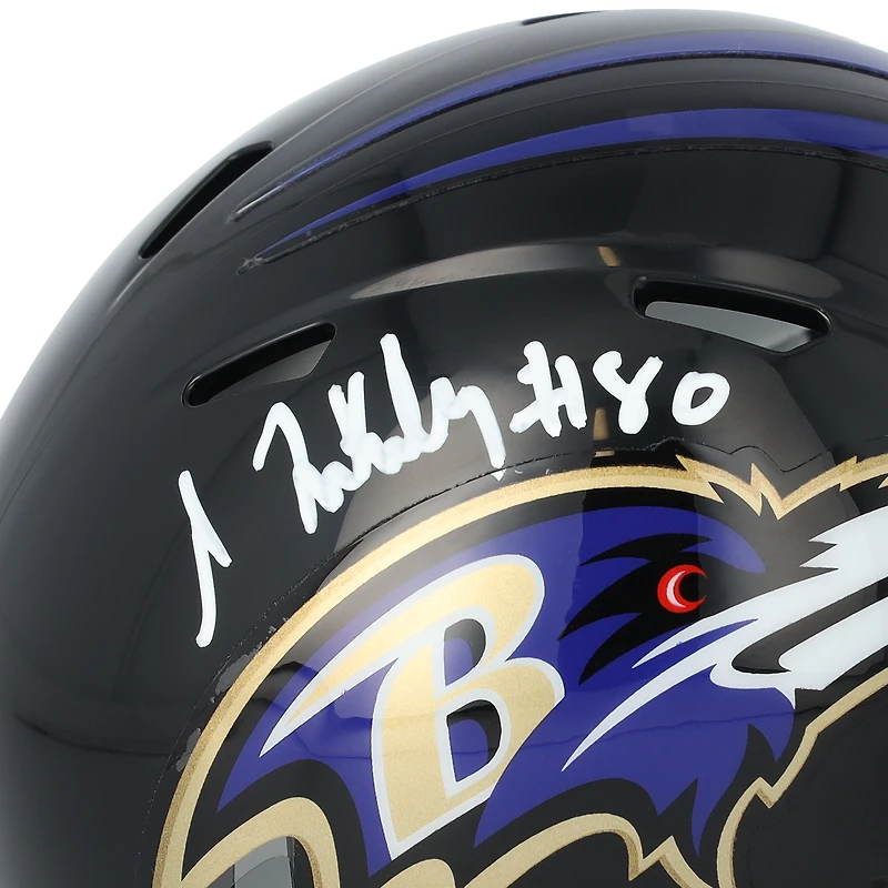 Isaiah Likely Baltimore Ravens Autographed Riddell Speed Mini Helmet