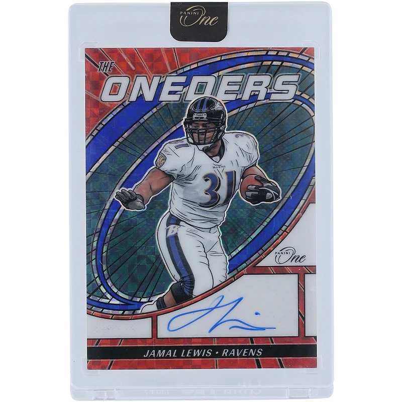 Jamal Lewis Baltimore Ravens Autographed 2023 Panini One Blue The Oneders #366 #4/75 Card