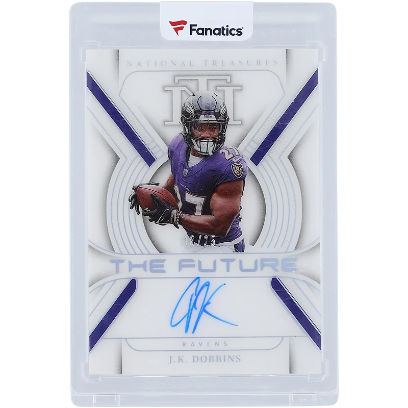 J.K. Dobbins Baltimore Ravens Autographed 2023 Panini National Treasures The Future Holo Silver #TF-JKD #16/25 Card