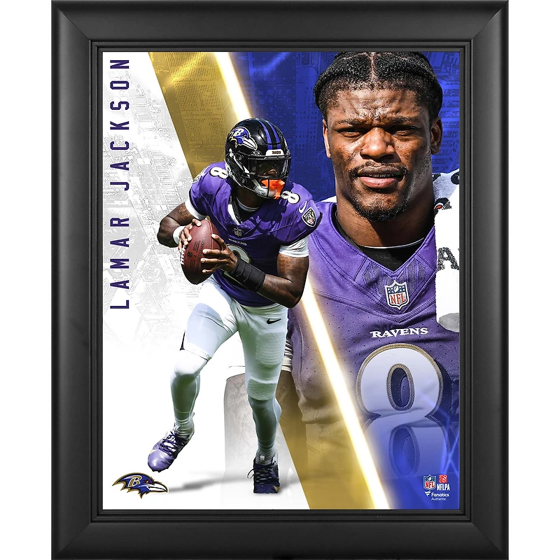 Lamar Jackson Baltimore Ravens Framed 13" x 16" Radiance Collage