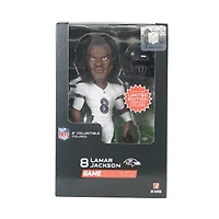 Figurine en vinyle GameChanger de 6 pouces de Lamar Jackson Baltimore Ravens Series 1 - Recherchez des variantes de couleurs unies rares