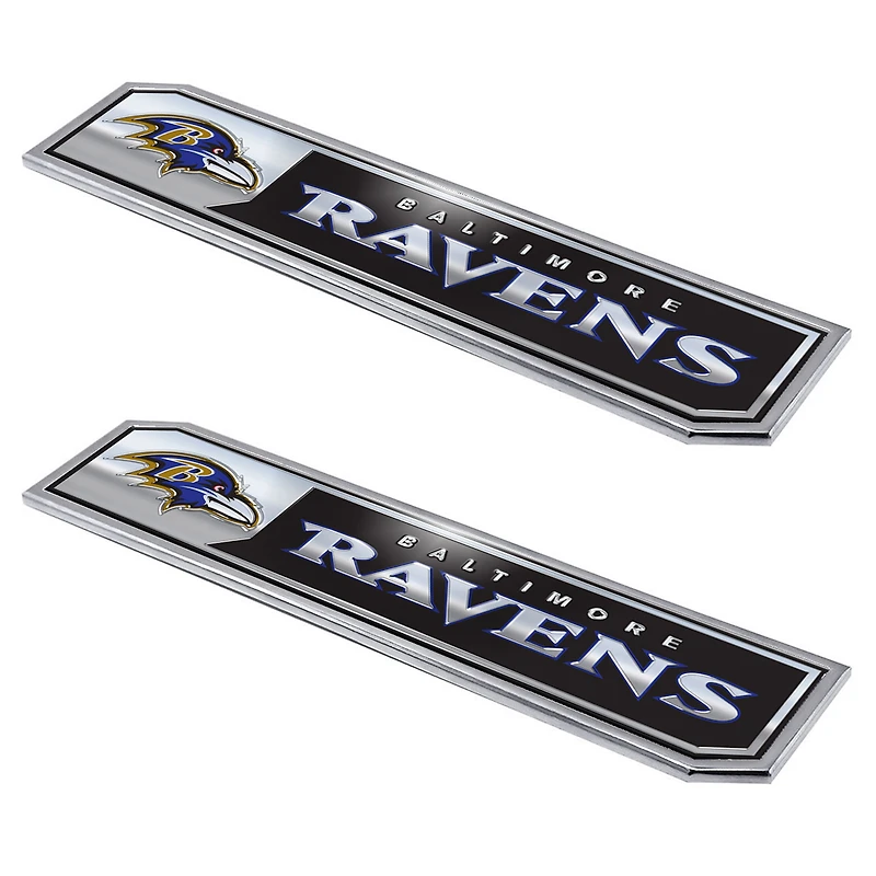 Logo Brands Baltimore Ravens 2-Pack Embossed Truck Emblem Set