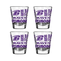 Ensemble de 4 verres à shot Logo Brands Baltimore Ravens (6 cl).