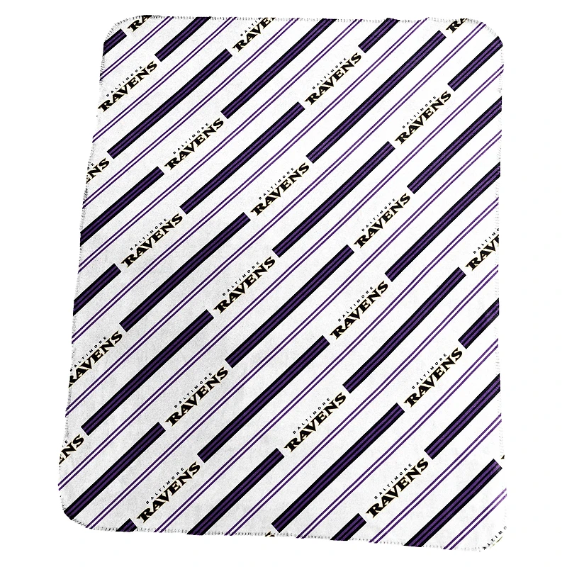 Logo Brands Baltimore Ravens 50" x 60" Classic Vertical Stripe Fleece Throw Blanket