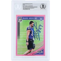 Mark Andrews Baltimore Ravens Autographed 2018 Panini Donruss Optic Pink Prizm #121 Beckett Fanatics Witnessed Authenticated Rookie Card