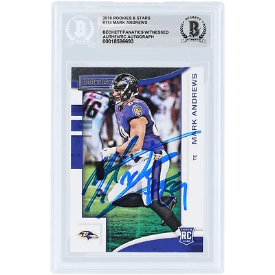 Carte de recrue autographiée de Mark Andrews (Baltimore Ravens) - Collection Panini Rookies & Stars 2018, n° 174, authentifiée par Beckett Fanatics Witnessed