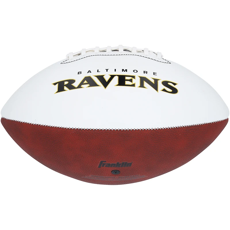 Ballon de football Franklin White Panel autographié par Mark Andrews Baltimore Ravens
