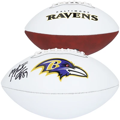 Ballon de football Franklin White Panel autographié par Mark Andrews Baltimore Ravens