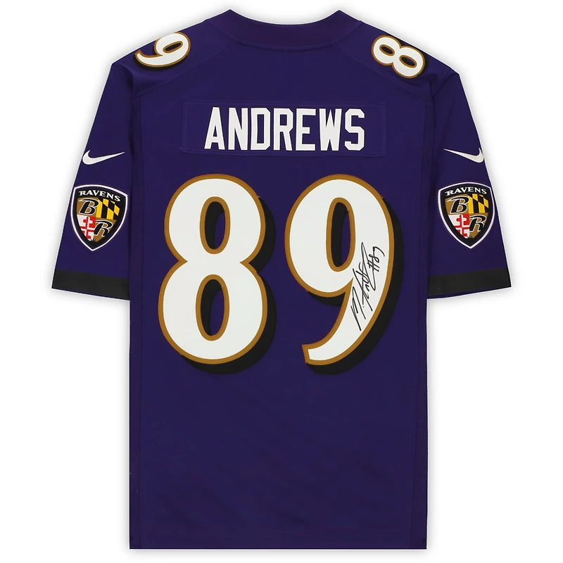 Maillot Nike violet dédicacé par Mark Andrews Baltimore Ravens