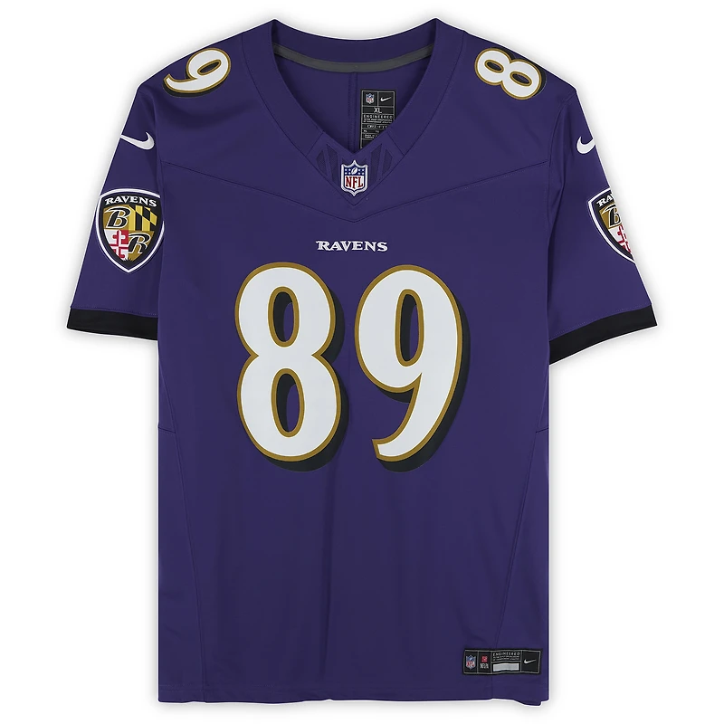 Maillot Nike Vapor F.U.S.E. violet en édition limitée, autographié par Mark Andrews des Ravens de Baltimore