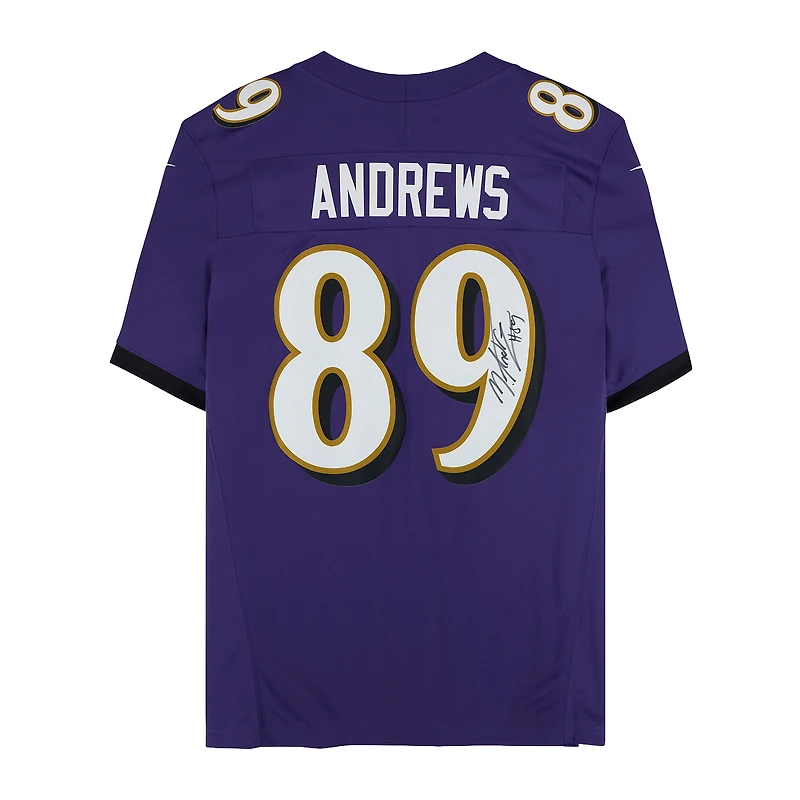Mark Andrews Baltimore Ravens Autographed Purple Nike Vapor F.U.S.E. Limited Jersey