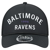 Casquette ajustable New Era noire Baltimore Ravens Active Minimalist M-Crown A-Frame 9FORTY pour homme