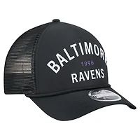 Casquette ajustable New Era noire Baltimore Ravens Active Minimalist M-Crown A-Frame 9FORTY pour homme