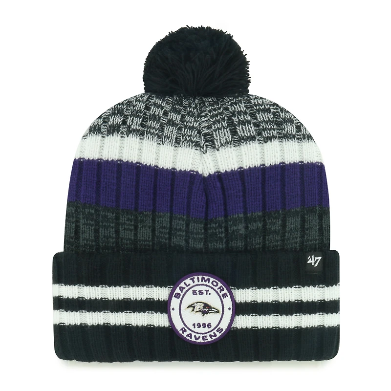 Bonnet en tricot à revers Quiver des Ravens de Baltimore '47 pour homme avec pompon