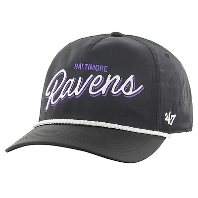 Men's '47 Black Baltimore Ravens Fairway Hitch brrr Adjustable Hat