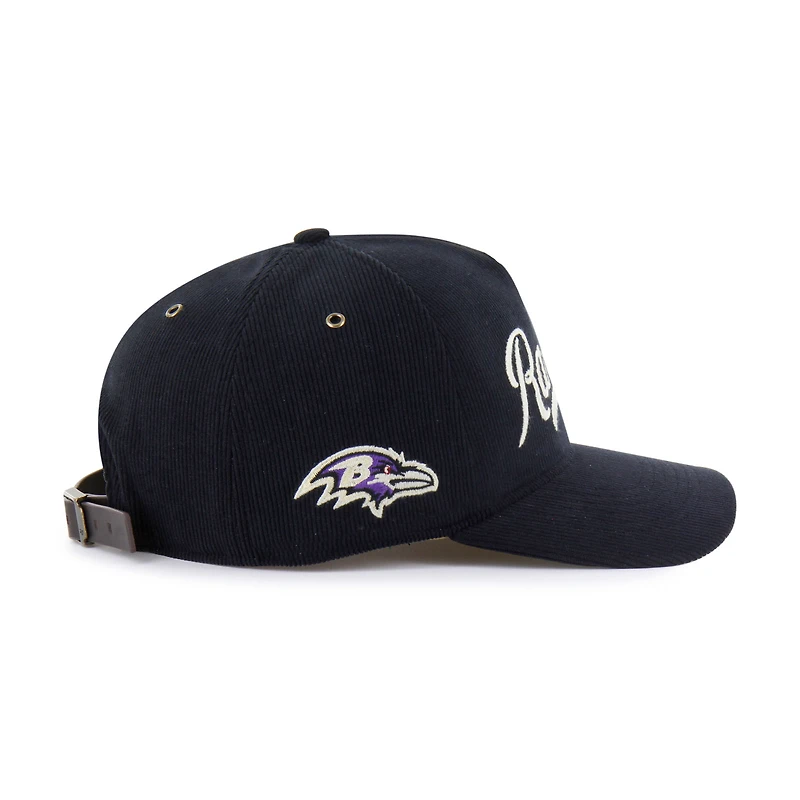 Men's '47  Black Baltimore Ravens Golden Age Corduroy Hitch Adjustable Hat