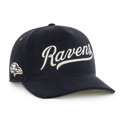 Men's '47  Black Baltimore Ravens Golden Age Corduroy Hitch Adjustable Hat