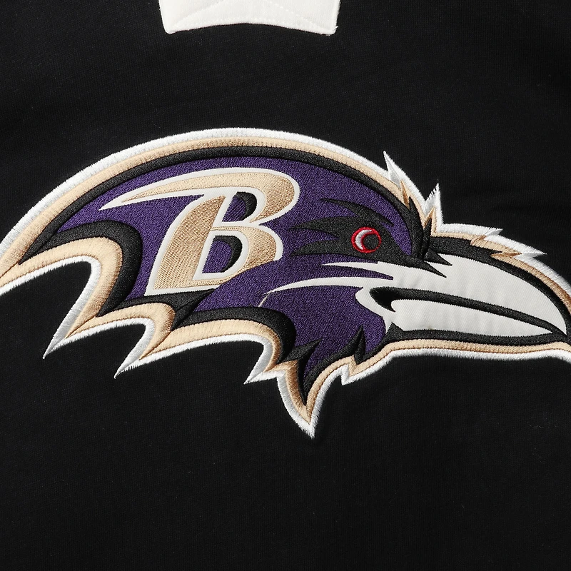 Chandail à capuchon encolure en V pour hommes '47 Black Baltimore Ravens Lacer