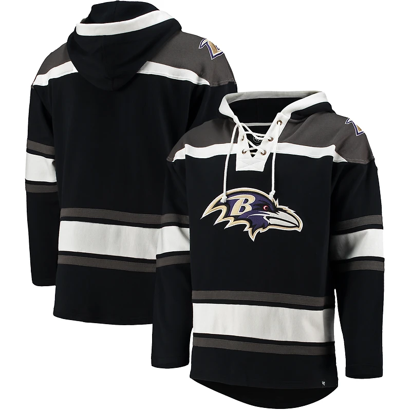 Chandail à capuchon encolure en V pour hommes '47 Black Baltimore Ravens Lacer
