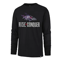 T-shirt à manches longues Franklin Rise and Conquer des Baltimore Ravens pour homme, noir, 1947
