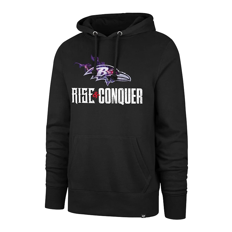 Sweat à capuche noir Baltimore Ravens Rise and Conquer Headline '47 pour homme