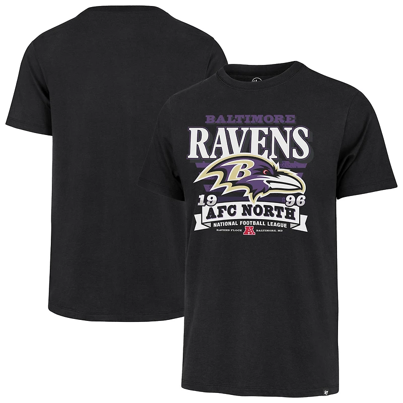 T-shirt noir à rayures « 47 » pour homme