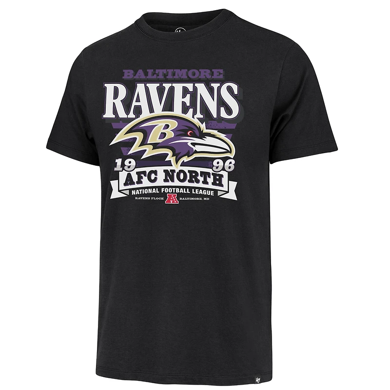 T-shirt noir à rayures « 47 » pour homme