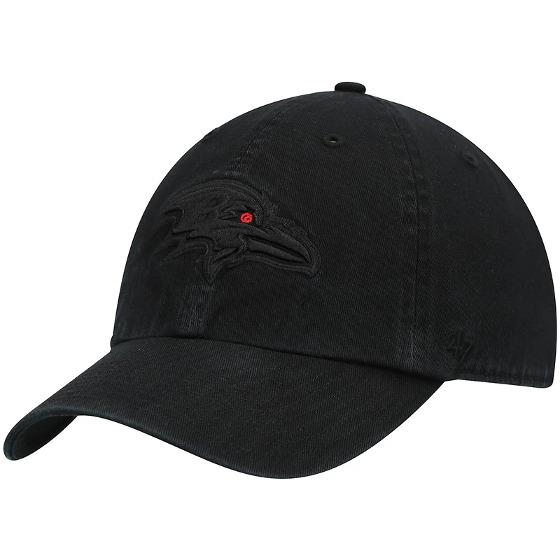 Casquette réglable '47 Black Baltimore Ravens Team Tonal Clean Up pour homme