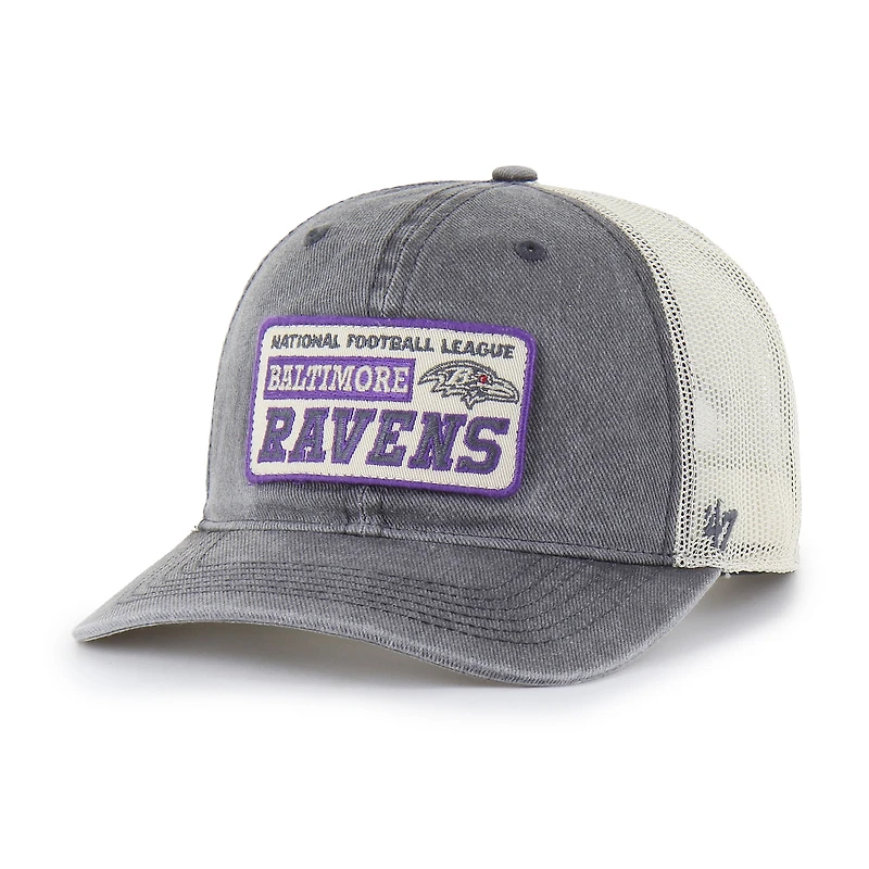 Casquette ajustable décontractée style camionneur Baltimore Ravens '47, couleur anthracite, pour homme