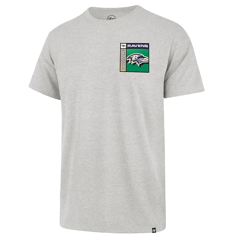 Men's '47 Gray Baltimore Ravens Chrome Plate Franklin T-Shirt