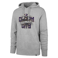 Men's '47 Gray Baltimore Ravens Regional Headline Pullover Hoodie