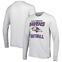 Men's '47 Heathered Gray Baltimore Ravens Dozer Franklin Long Sleeve T-Shirt
