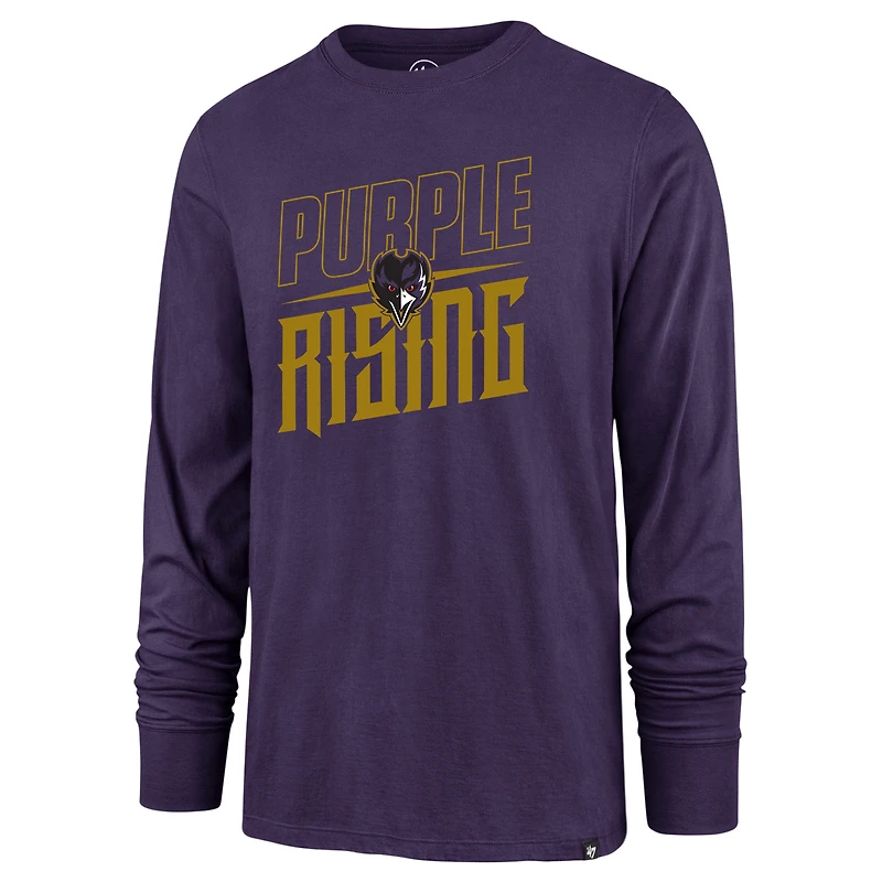 T-shirt à manches longues violet Baltimore Ravens '47 pour homme Purple Rising Super Rival