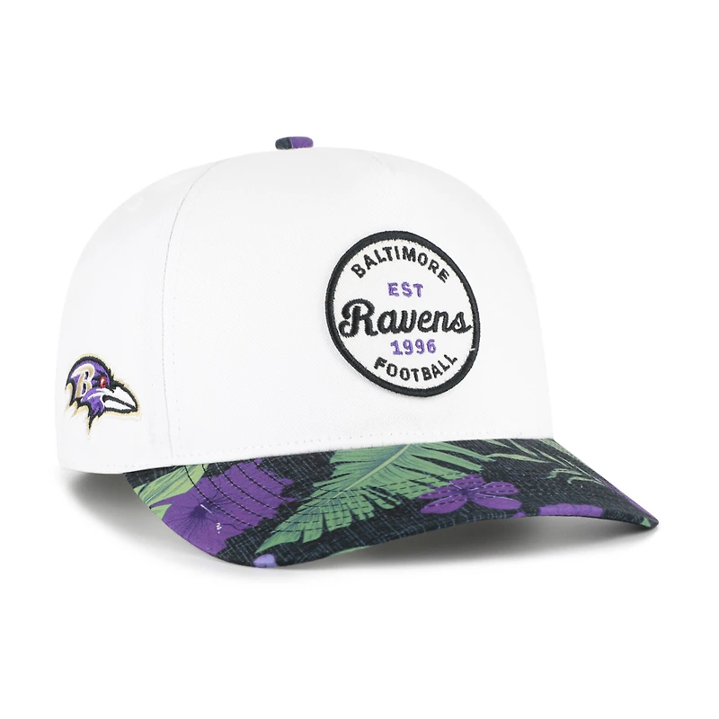 Men's '47 White/Purple Baltimore Ravens Beach Side Hitch Adjustable Hat