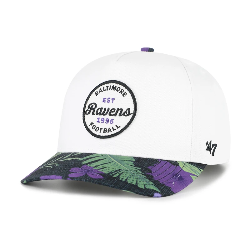 Casquette ajustable Baltimore Ravens Beach Side Hitch blanche et violette pour homme, modèle 47