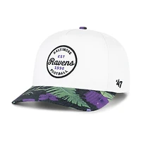 Casquette ajustable Baltimore Ravens Beach Side Hitch blanche et violette pour homme, modèle 47
