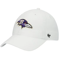 Casquette réglable '47 White Baltimore Ravens Clean Up pour homme