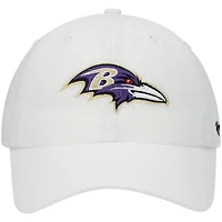 Casquette réglable '47 White Baltimore Ravens Clean Up pour homme