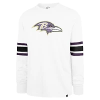 T-shirt blanc à manches longues '47 Baltimore Ravens Gridiron Premier Brex pour hommes
