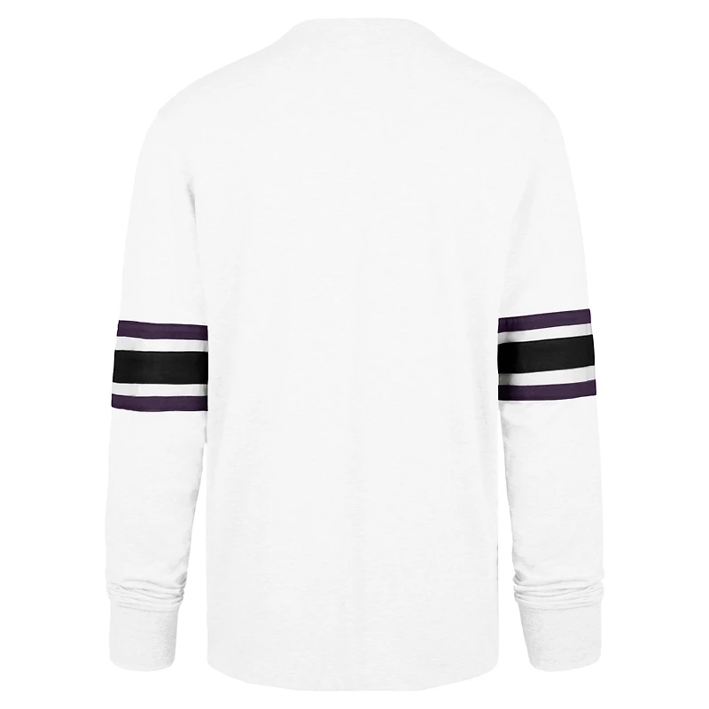 T-shirt blanc à manches longues '47 Baltimore Ravens Gridiron Premier Brex pour hommes