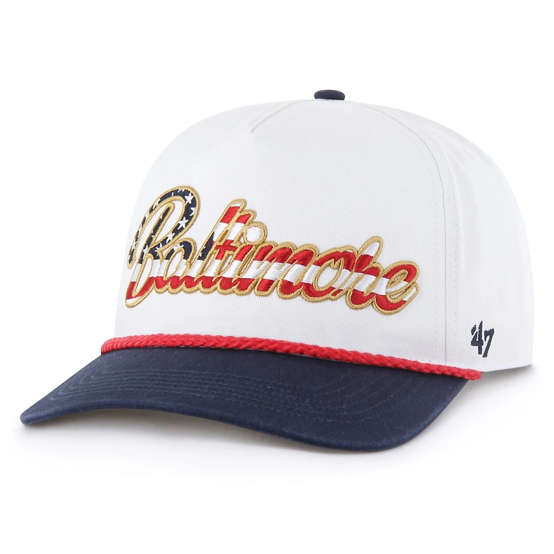 Casquette ajustable patriotique blanche Baltimore Ravens 1947 pour homme
