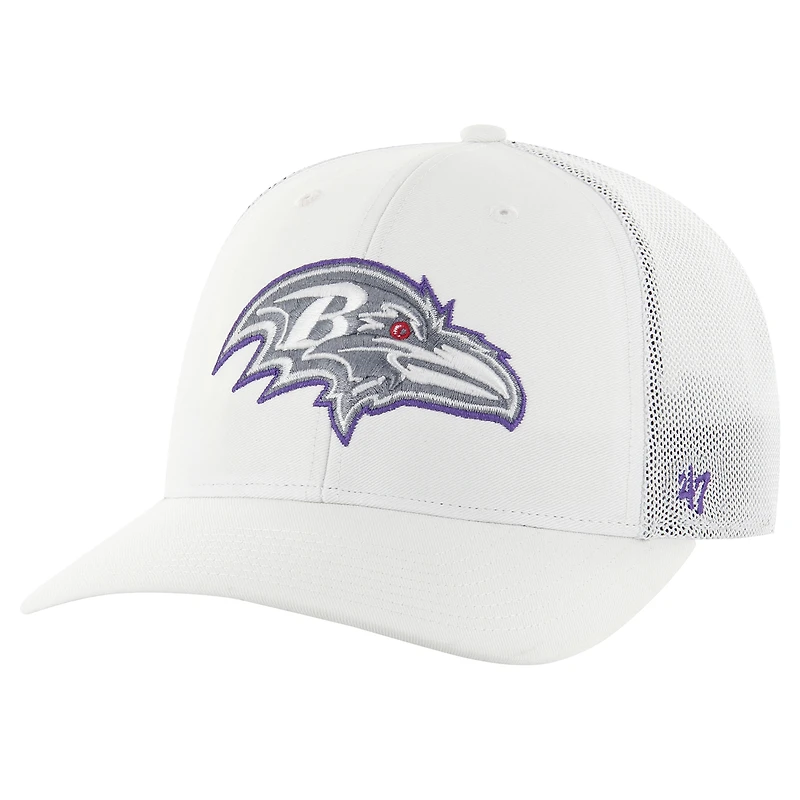 Men's '47 White Baltimore Ravens Snowball Trophy Stretch Fit Hat