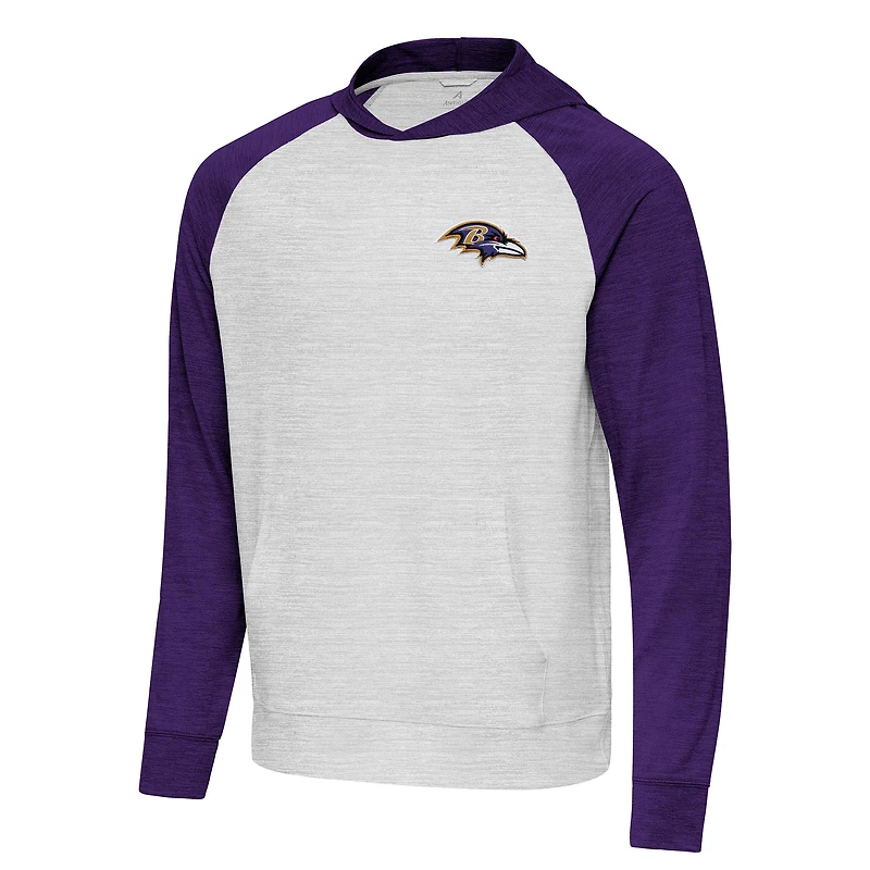 Men's Antigua Purple/Gray Baltimore Ravens Urgent Pullover Hoodie