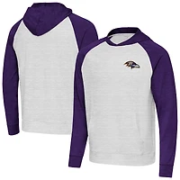 Men's Antigua Purple/Gray Baltimore Ravens Urgent Pullover Hoodie