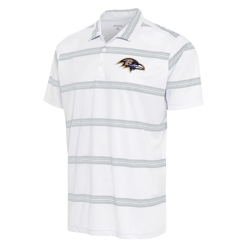 Men's Antigua White/Gray Baltimore Ravens Groove Polo